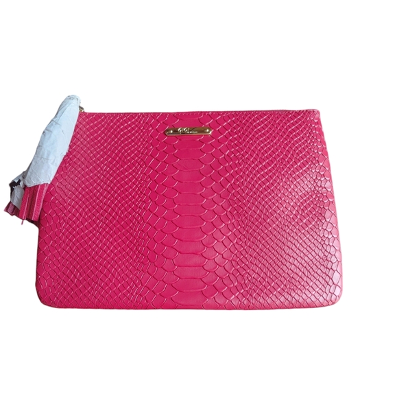 NWOT Gigi New York Pink Tassel Clutch - Picture 3 of 12